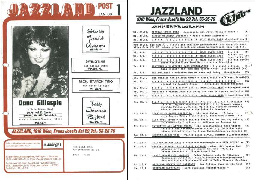 Jazzland Programm-Cover 01/1983