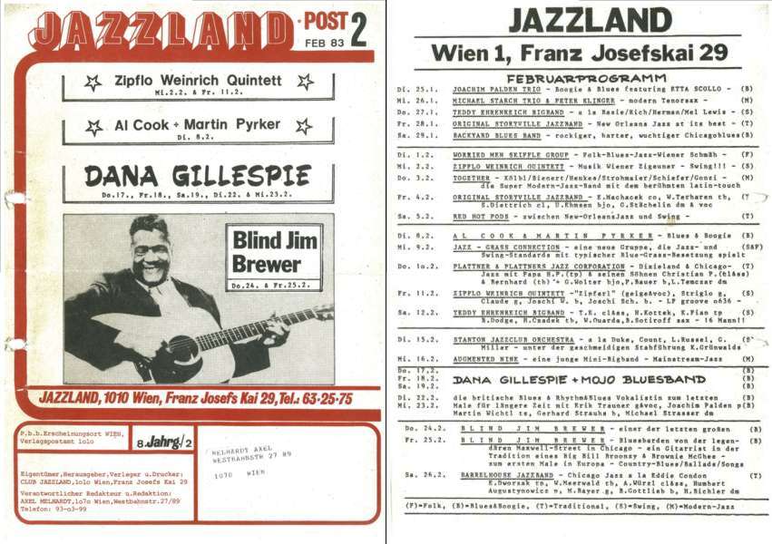 Jazzland Programm-Cover 02/1983