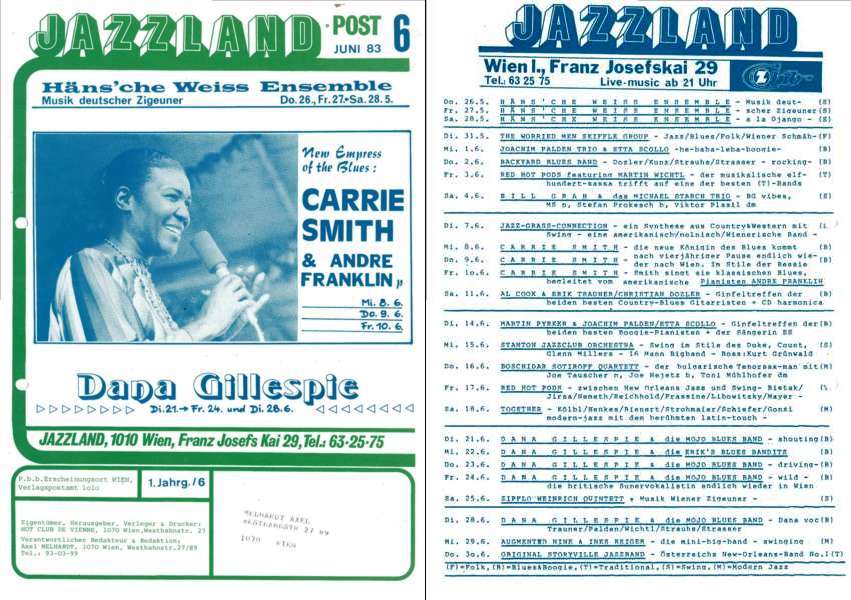 Jazzland Programm-Cover 06/1983