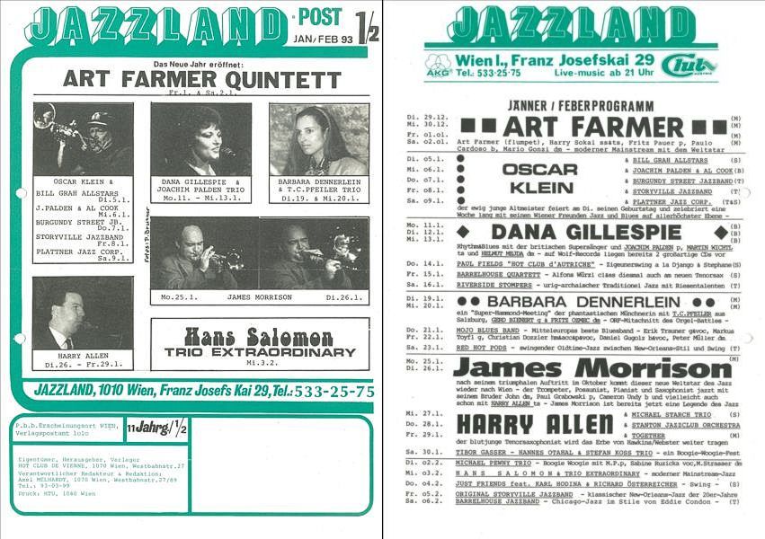 Jazzland Programm-Cover 01-02/1993