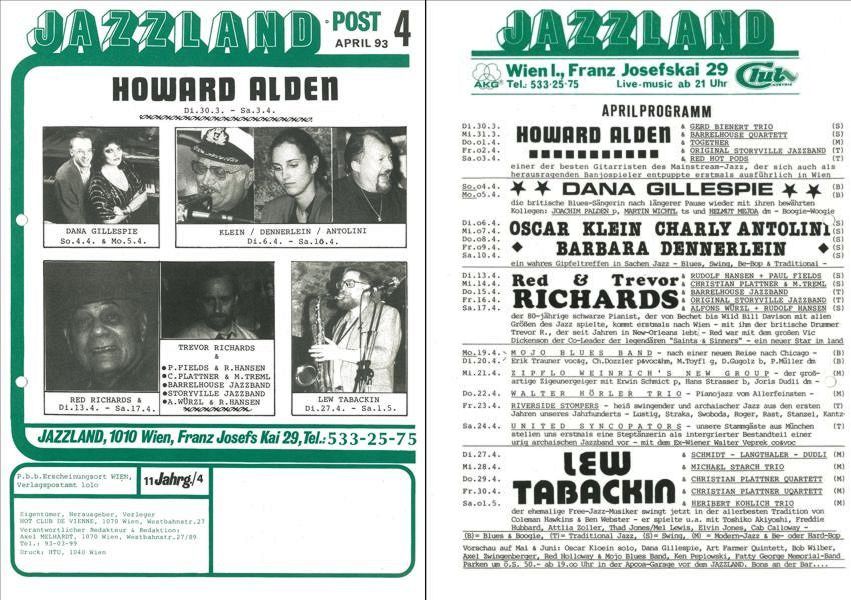 Jazzland Programm-Cover 04/1993