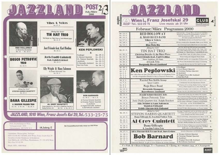 Jazzland Programm-Cover 02-03/2000