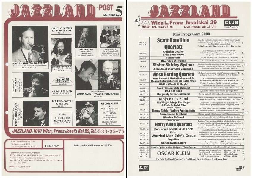 Jazzland Programm-Cover 05/2000