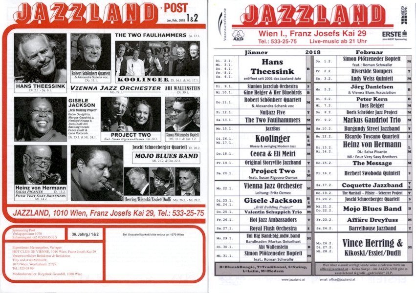 Jazzland Programm-Cover 01-02/2018