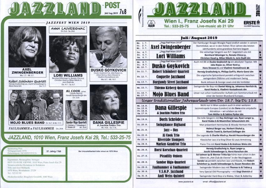 Jazzland Programm-Cover 07-08/2019