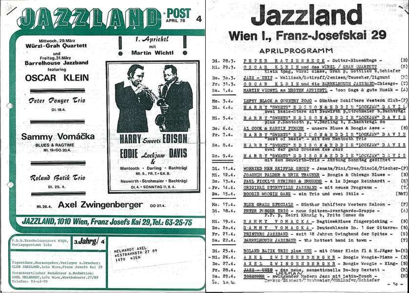 Jazzland Programm-Cover 04/1978