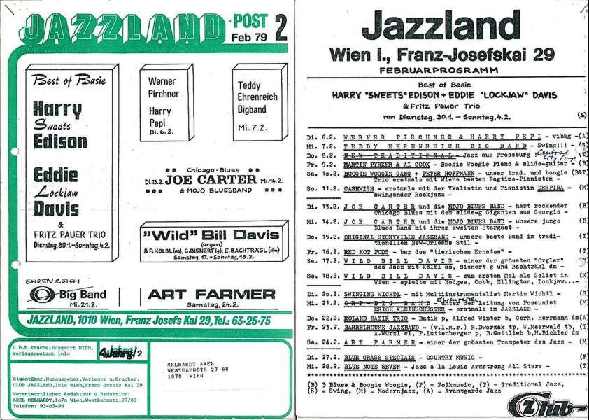 Jazzland Programm-Cover 02/1979