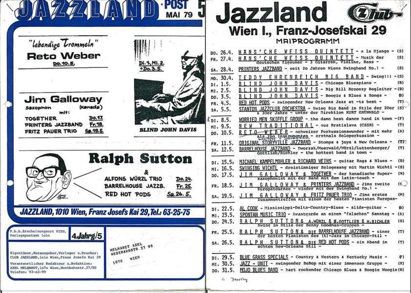 Jazzland Programm-Cover 05/1979