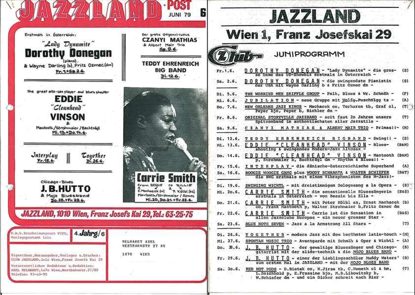 Jazzland Programm-Cover 06/1979