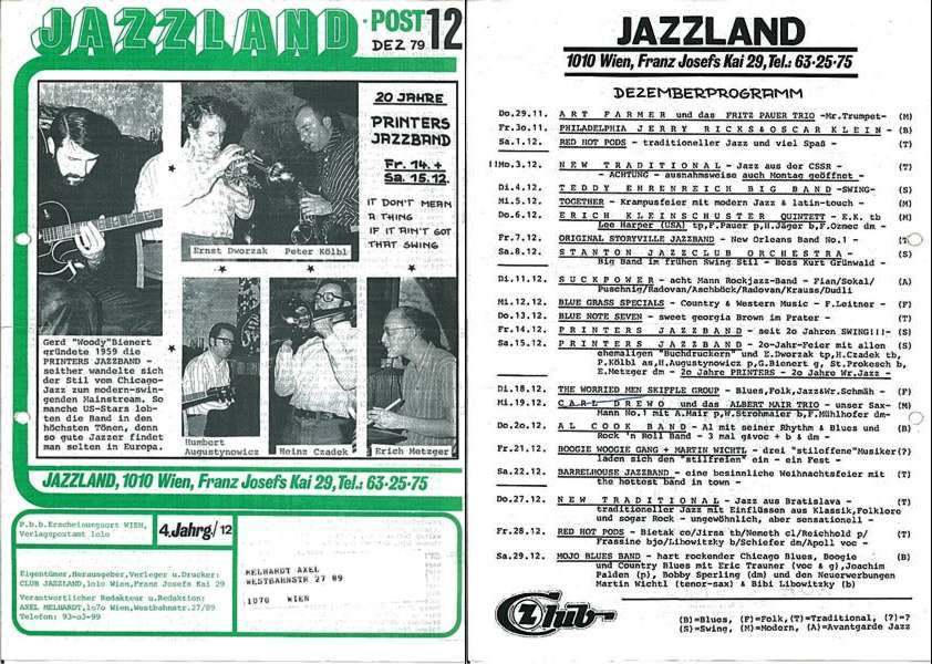 Jazzland Programm-Cover 12/1979