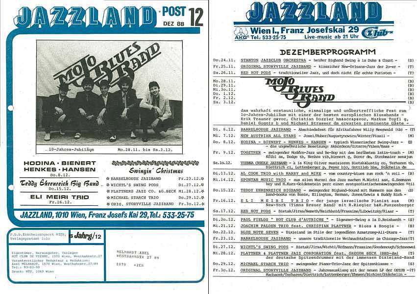 Jazzland Programm-Cover 12/1988