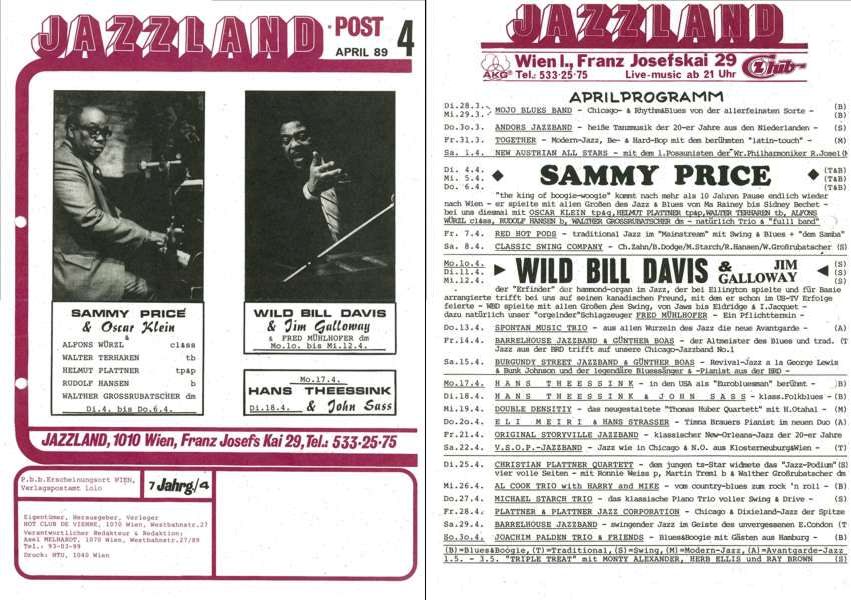 Jazzland Programm-Cover 04/1989