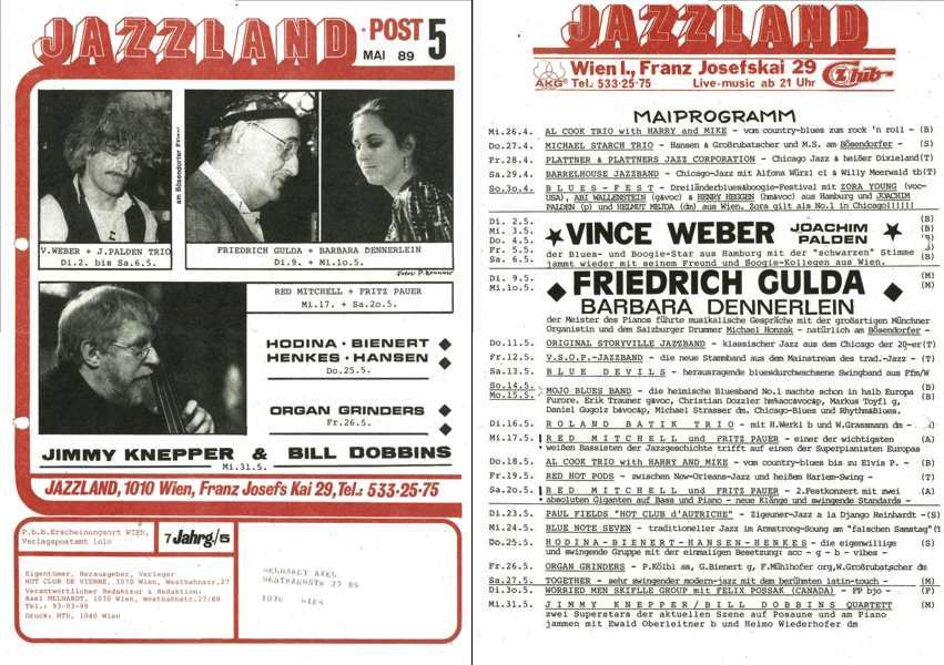 Jazzland Programm-Cover 05/1989