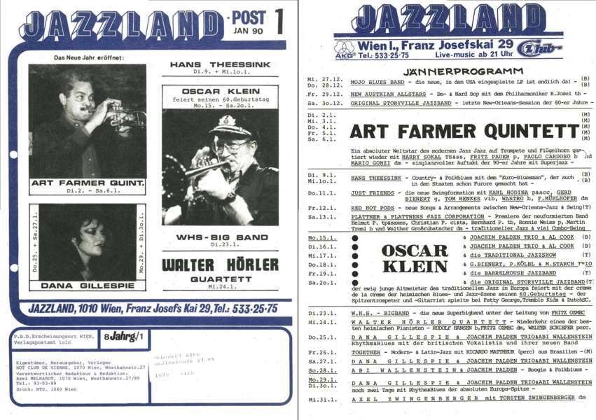 Jazzland Programm-Cover 01/1990