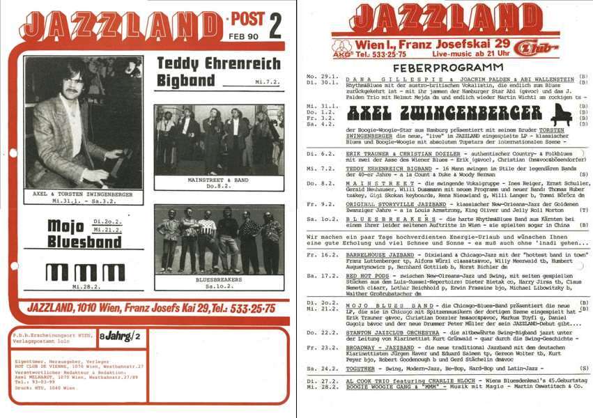 Jazzland Programm-Cover 02/1990