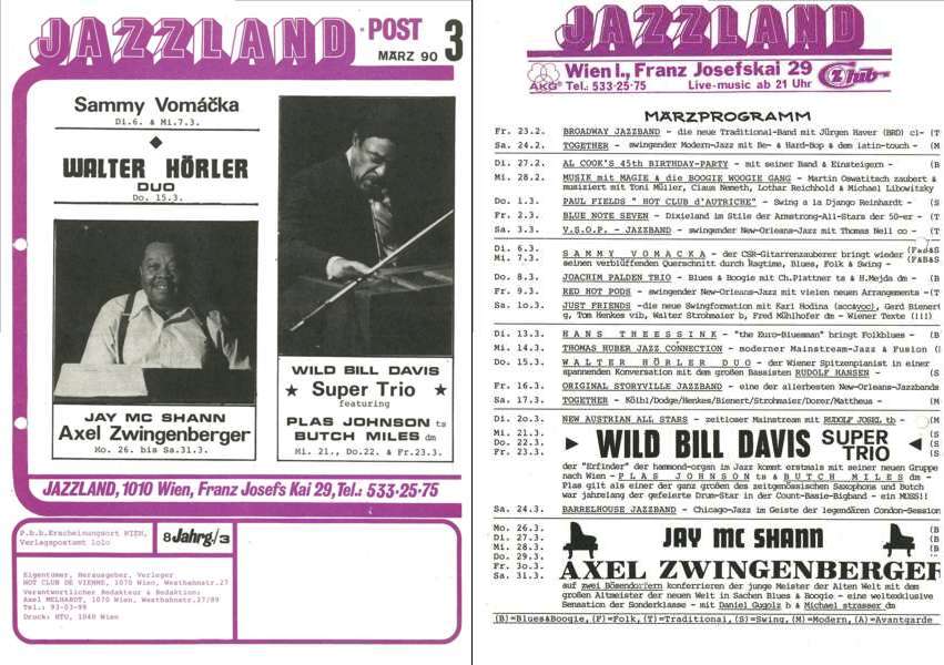 Jazzland Programm-Cover 03/1990