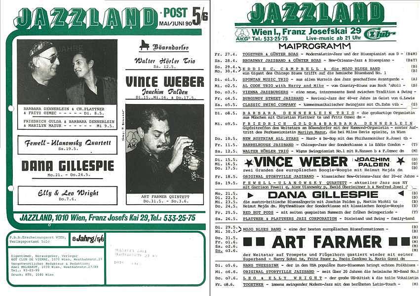 Jazzland Programm-Cover 05-06/1990