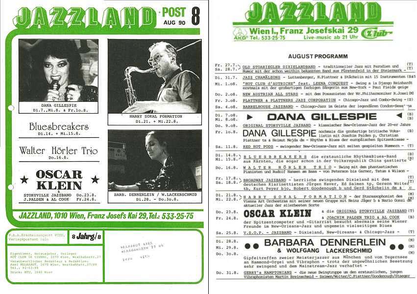 Jazzland Programm-Cover 08/1990