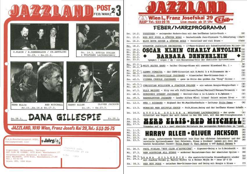 Jazzland Programm-Cover 02-03/1991