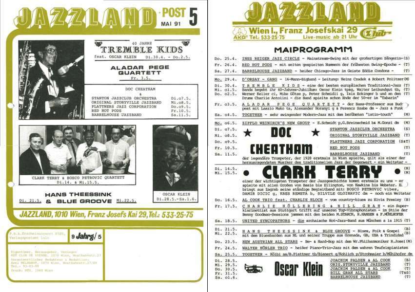 Jazzland Programm-Cover 05/1991