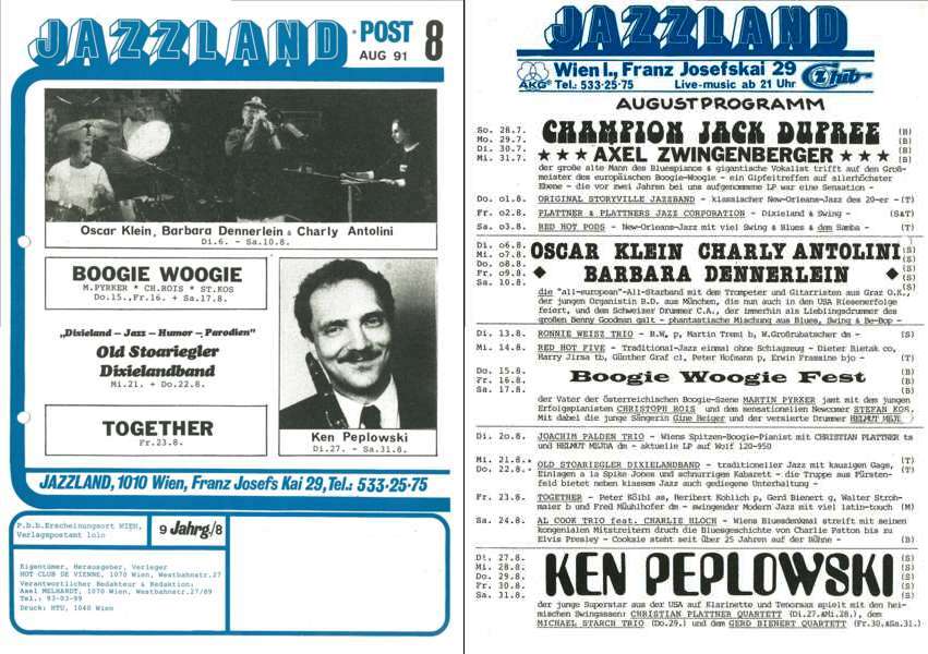 Jazzland Programm-Cover 08/1991