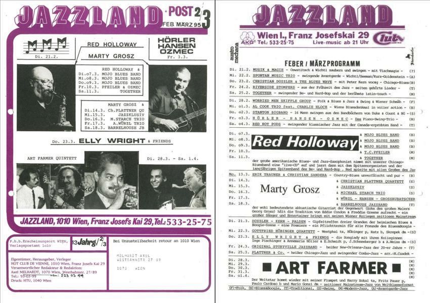 Jazzland Programm-Cover 02-03/1995