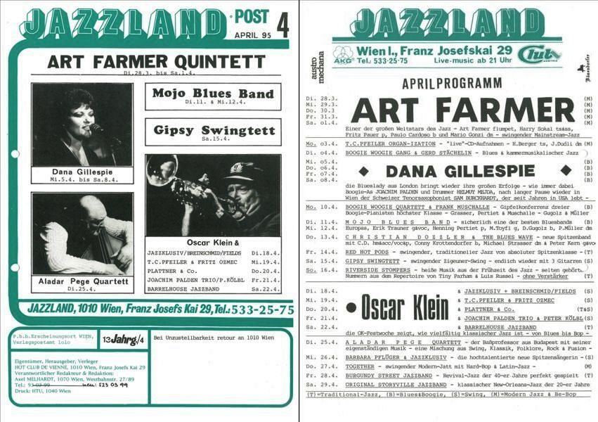 Jazzland Programm-Cover 04/1995