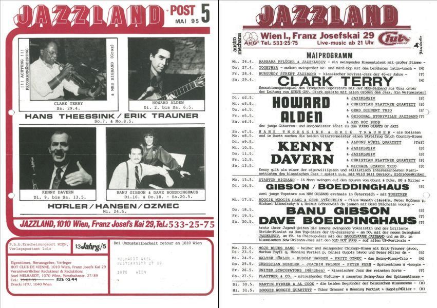 Jazzland Programm-Cover 05/1995