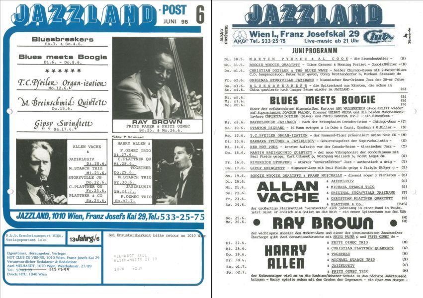 Jazzland Programm-Cover 06/1995