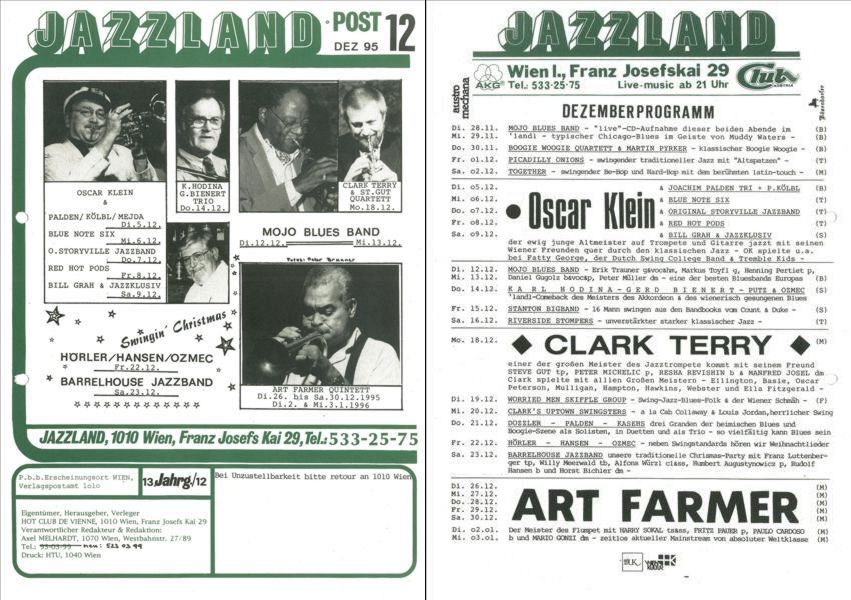 Jazzland Programm-Cover 12/1995