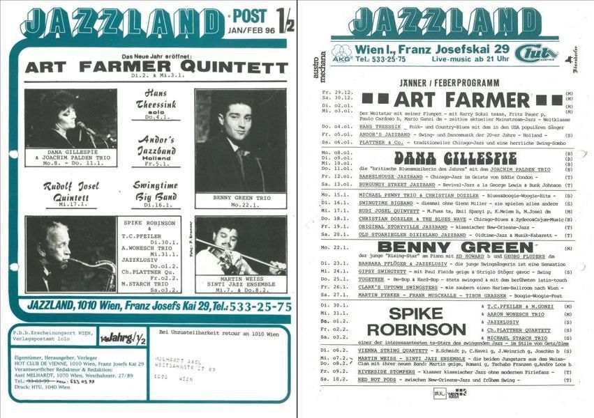 Jazzland Programm-Cover 01-02/1996