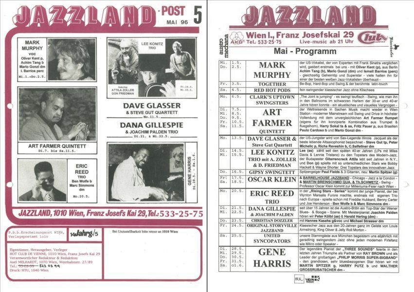 Jazzland Programm-Cover 05/1996