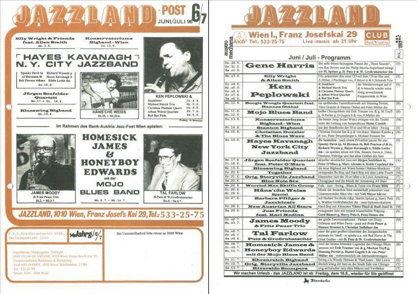 Jazzland Programm-Cover 06/1996