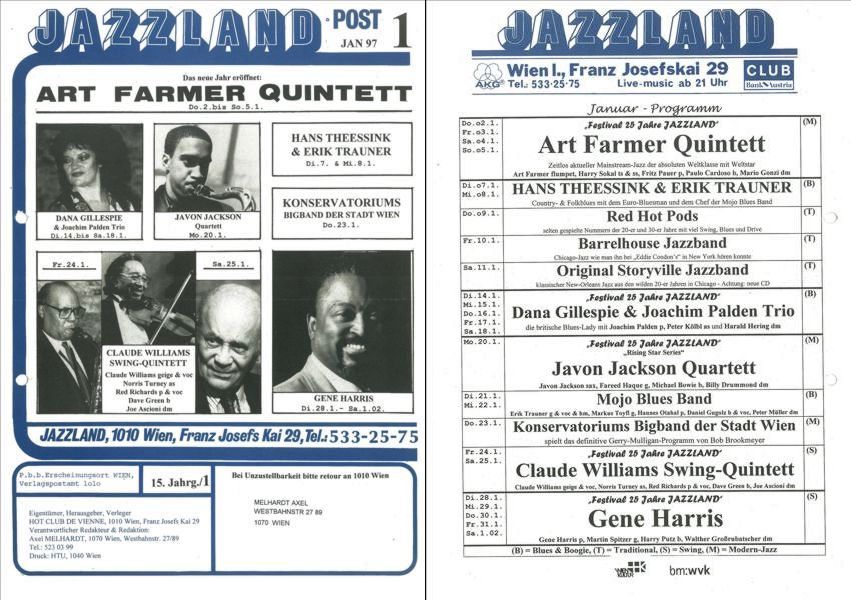 Jazzland Programm-Cover 01-02/1997