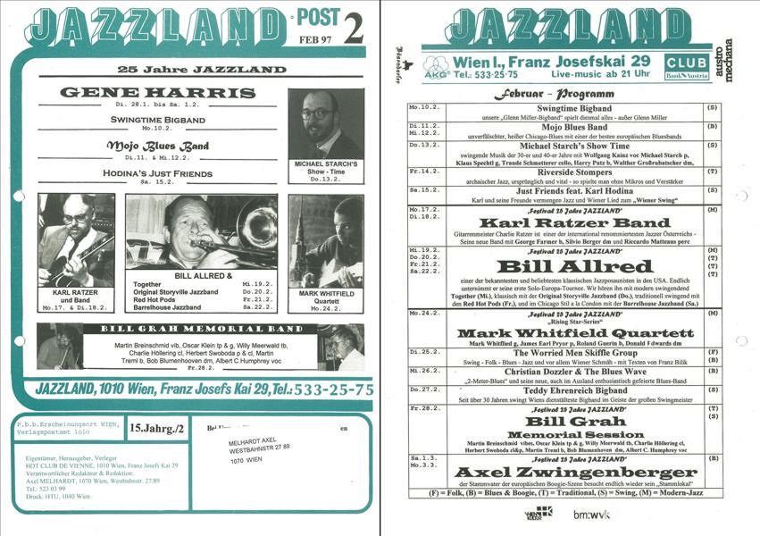 Jazzland Programm-Cover 02/1997