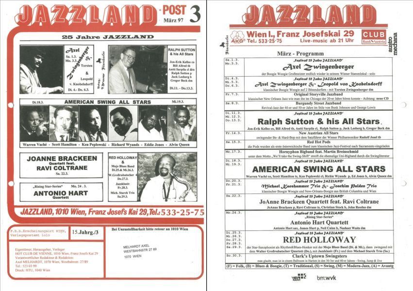 Jazzland Programm-Cover 03/1997