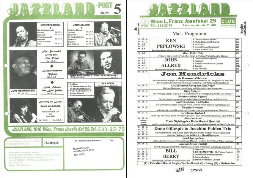 Jazzland Programm-Cover 05/1997