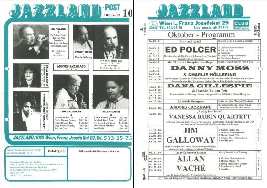 Jazzland Programm-Cover 10/1997