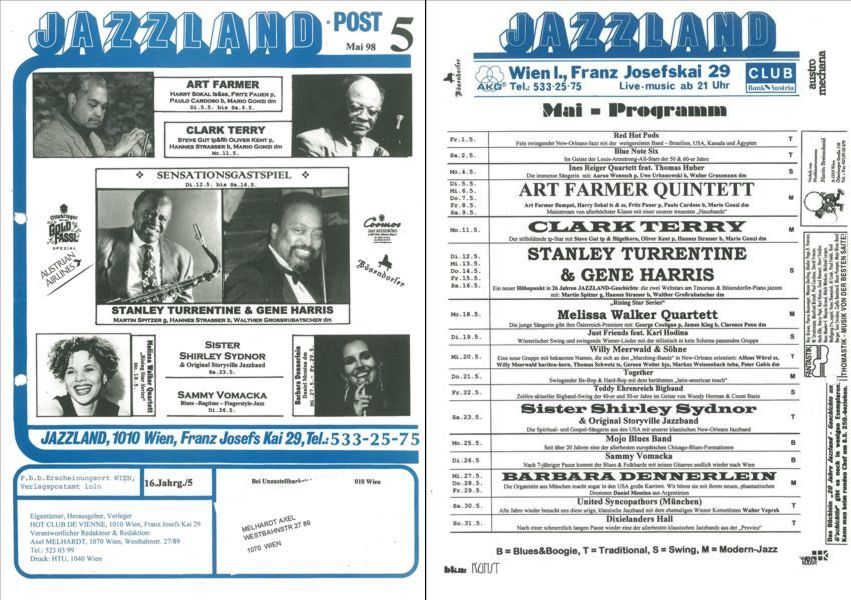 Jazzland Programm-Cover 05/1998