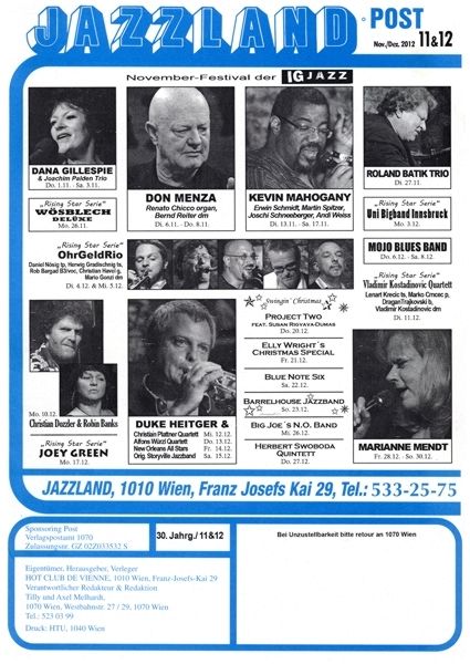 Jazzland Programm-Cover 11-12/2012