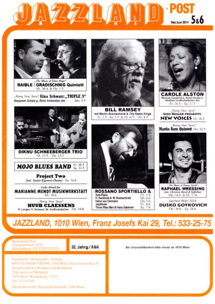 Jazzland Programm-Cover 05-06/2014