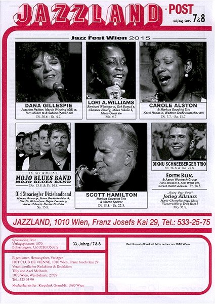 Jazzland Programm-Cover 07-08/2015