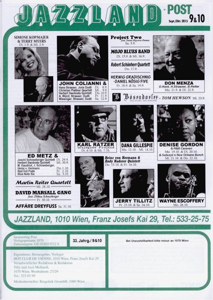 Jazzland Programm-Cover 09-10/2015