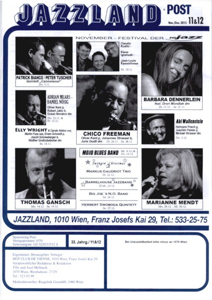 Jazzland Programm-Cover 11-12/2015