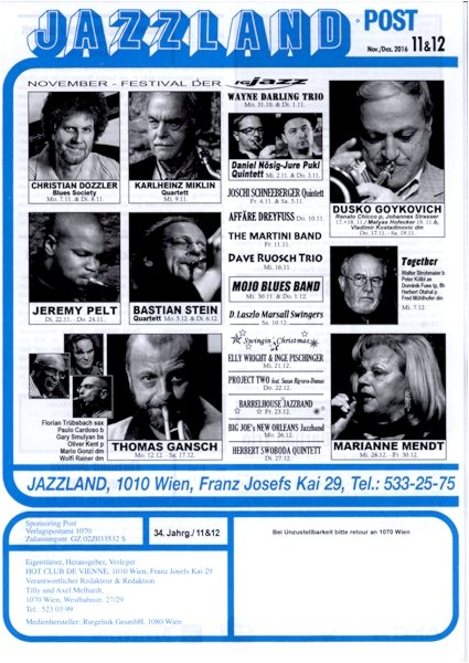 Jazzland Programm-Cover 11-12/2016